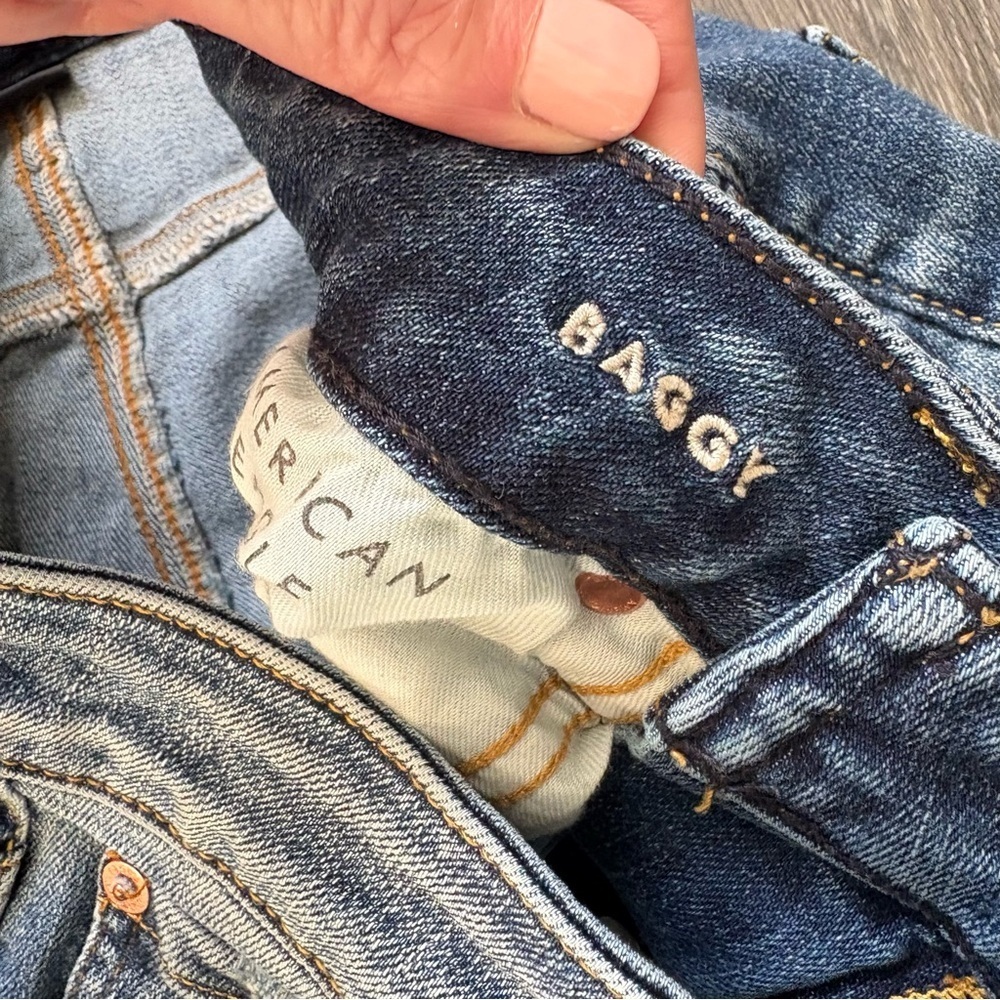 American Eagle Jeans Mens 28x30 Loose Relaxed Baggy Denim Dark Cotton Street - Picture 5 of 5